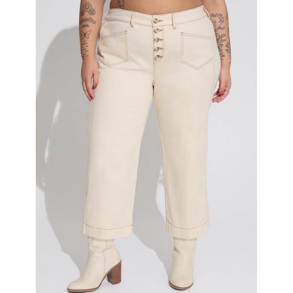 Torrid Crop Wide Leg Classic Denim High-Rise Jean